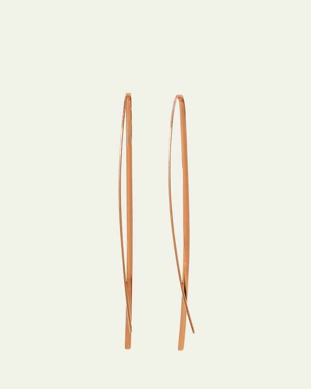 14K Gold Elite Narrow Upside Down Hoop Earrings